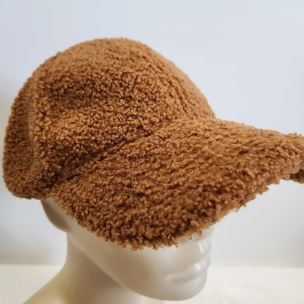 Public Opinion Tan Toffee Teddy Fleece Fuzzy Women's Baseball Hat Cap